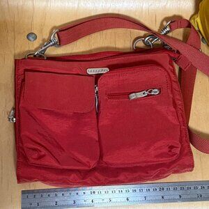 Baggallini Bright Red Crossbody Bag Purse With Attached Case Multi Pockets